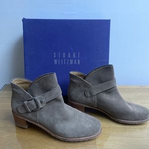 Stuart Weitzman Dude Suede Bootie, Neutral, Size 9. Pre Owned